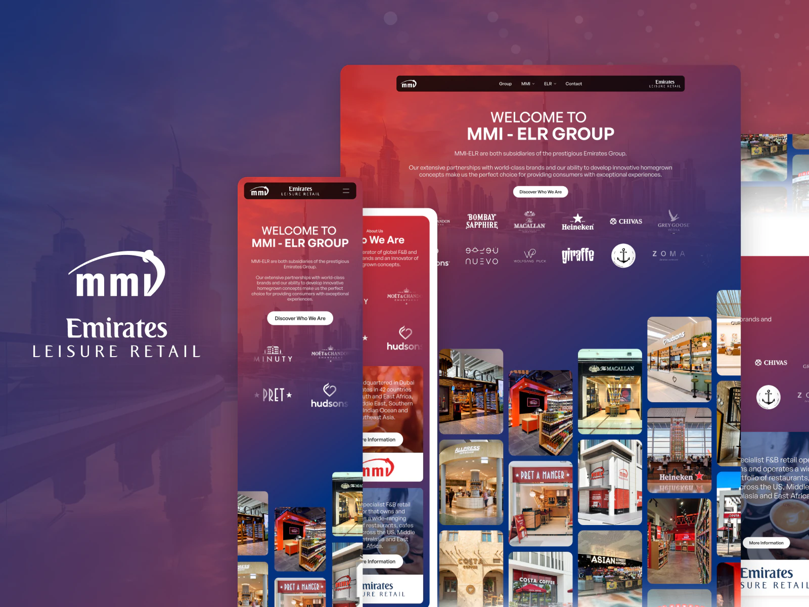 MMI–ELR Group corporate website shown across desktop, tablet, and mobile layouts.